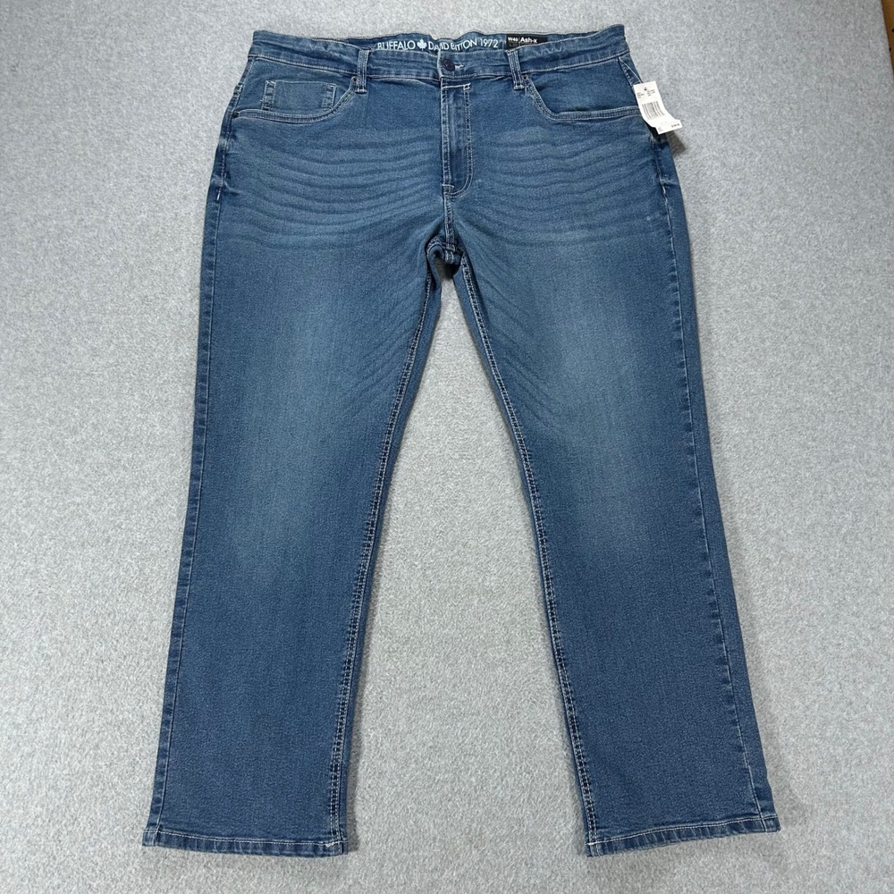 Buffalo Jeans Ash-X Slim Stretch Mens 40x30 Blue Light Wash Casual Modern